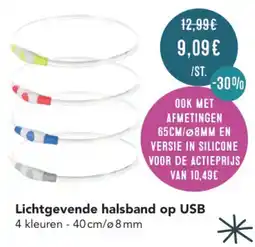 Poils et Plumes Lichtgevende halsband op USB aanbieding