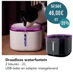 Poils et Plumes Draadloze waterfontein aanbieding