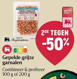 Delhaize Gepelde grijze garnalen aanbieding