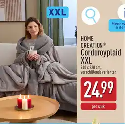ALDI Home creation corduroyplaid XXL aanbieding