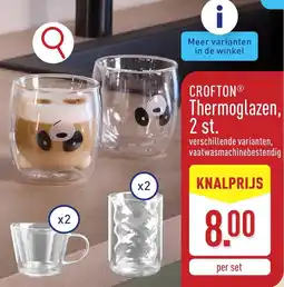 ALDI Crofton Thermoglazen aanbieding