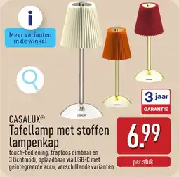 ALDI Casalux Tafellamp met stoffen lampenkap aanbieding