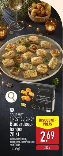 ALDI Gourmet finest cuisine bladerdeeghapjes aanbieding