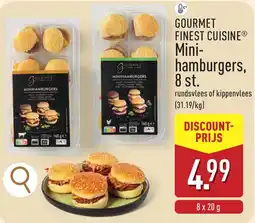 ALDI Gourmet finest cuisine minihamburgers aanbieding