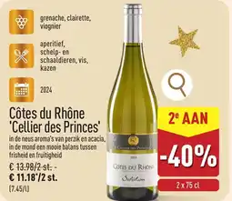 ALDI Côtes du Rhône 'Cellier des Princes' aanbieding