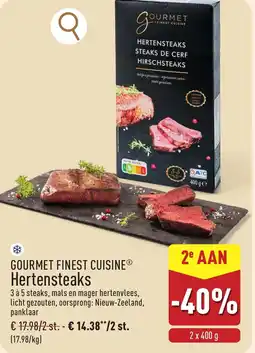 ALDI Gourmet finest cuisine hertensteaks aanbieding