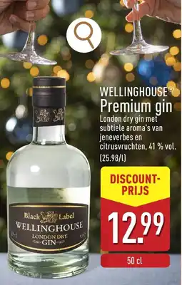 ALDI Wellinghouse premium gin aanbieding