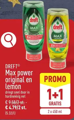 ALDI Dreft max power original en lemon aanbieding