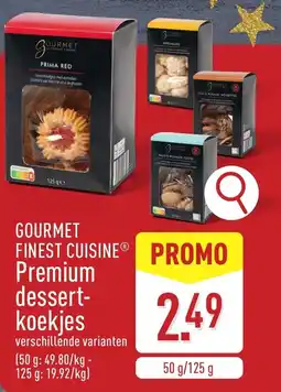ALDI Gourmet finest cuisine premium dessert koekjes aanbieding