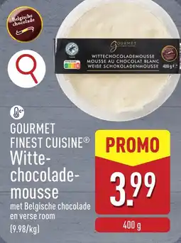 ALDI Gourmet finest cuisine promo witte chocolademousse aanbieding