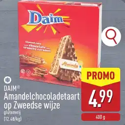 ALDI Daim Amandelchocoladetaart op Zweedse wijze aanbieding