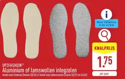 ALDI Up2fashion aluminium of lamswollen inlegzolen aanbieding