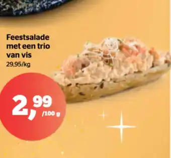Feestsalade met een trio van vis
