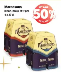 Spar Maredsous blond, bruin of tripel aanbieding