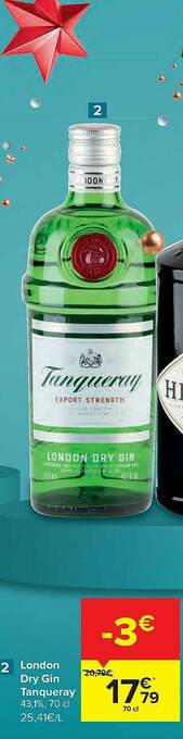 Carrefour London Dry Gin Tanqueray aanbieding