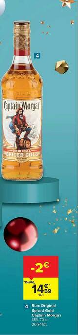 Carrefour Rum Original Spiced Gold Captain Morgan aanbieding