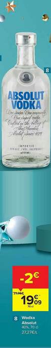 Carrefour Wodka Absolut aanbieding