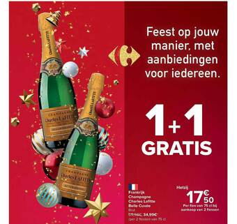 Carrefour Frankrijk Champagne Charles Lafitte Belle Cuvée aanbieding