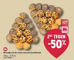 Delhaize Broodjes in de vorm van een kerstboom aanbieding