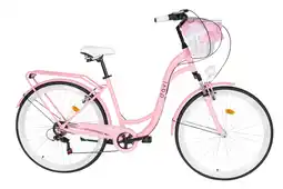 Decathlon Damesfiets Davi Maria Aluminium 28, 7 versnellingen, 160-185 cm, Roze aanbieding