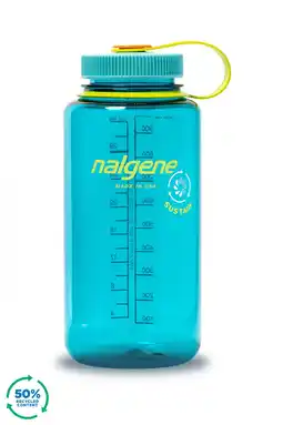 Decathlon NALGENE Wide-Mouth 1ltr drinkfles Cerulean Sustain aanbieding
