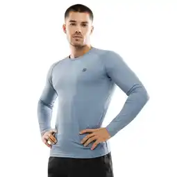 Decathlon Heren Fitness shirt met lange mouwen Aqua Blauw aanbieding