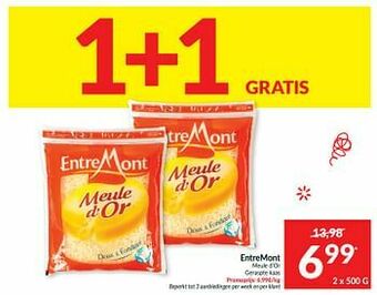 Intermarché Entremont meule d’or geraspte kaas aanbieding