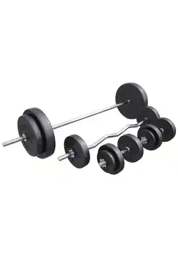 Decathlon Halterset 100 kg - Kunststof - Halterstang met gewichten - Schroefsluiting aanbieding