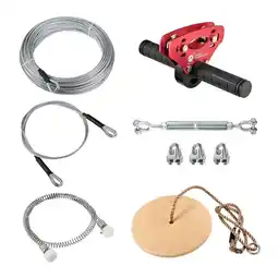 Decathlon XL Infinity Tiroolse traverse 45m - dikke kabel, katrol met anti-slip handvatten aanbieding