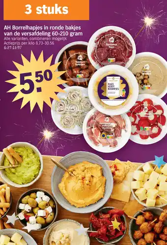 AH Borrelhapjes in ronde bakjes van de versafdeling