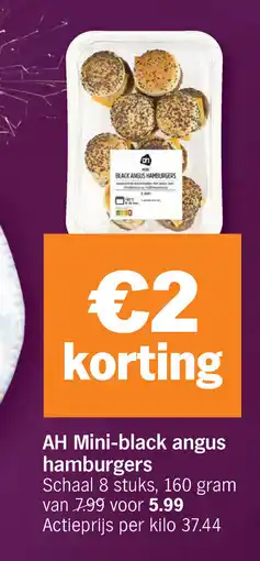 Albert Heijn AH Mini-black angus hamburgers aanbieding