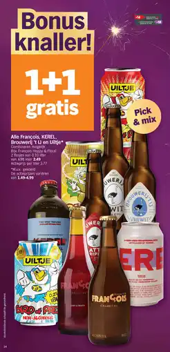 Albert Heijn Alle François, Kerel, Brouwerij 't IJ en Uiltje aanbieding