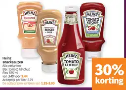 Albert Heijn Heinz Snacksauzen aanbieding