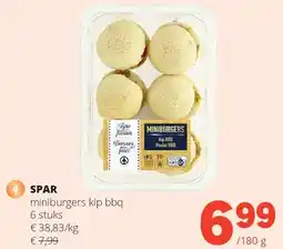 Spar SPAR miniburgers kip bbq 6 stuks aanbieding