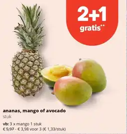 Spar ananas, mango of avocado aanbieding