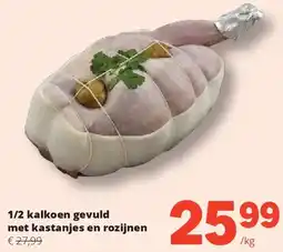 Spar 1/2 kalkoen gevuld met kastanjes en rozijnen aanbieding