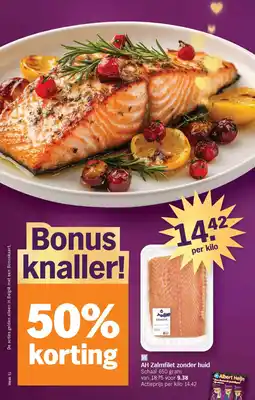 Albert Heijn AH Zalmfilet Zonder Huid aanbieding