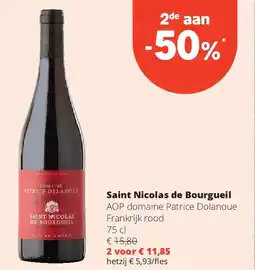 Spar Saint Nicolas de Bourgueil AOP domaine Patrice Dolanoue Frankrijk rood 75 cl aanbieding