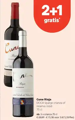 Spar Cune Rioja crianza 75 cl aanbieding