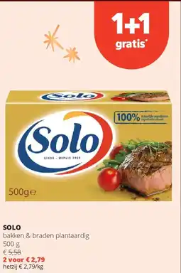 Spar SOLO bakken & braden plantaardig 500 g aanbieding