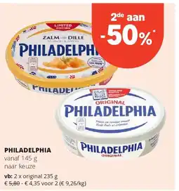 Spar PHILADELPHIA original 235 g aanbieding