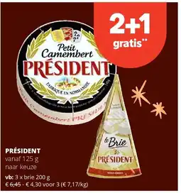 Spar PRÉSIDENT brie 200 g aanbieding