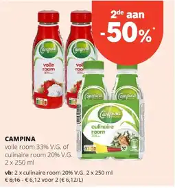 Spar CAMPINA culinaire room 20% V.G. 2 x 250 ml aanbieding