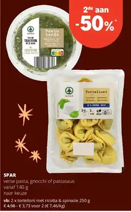 Spar SPAR tortelloni met ricotta & spinazie 250 g aanbieding
