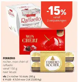 Spar FERRERO rocher 16 stuks 200 g aanbieding