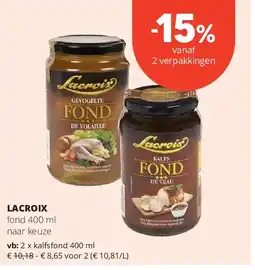 Spar LACROIX kalfsfond 400 ml aanbieding