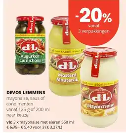 Spar DEVOS LEMMENS mayonaise met eieren 550 ml aanbieding