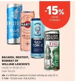 Spar William Lawson’s Scotch whisky & cola 25 cl aanbieding