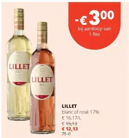 Spar LILLET blanc of rosé 17% aanbieding