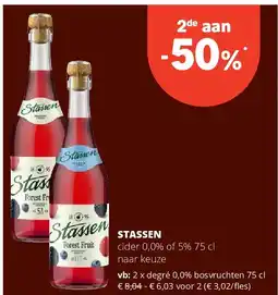Spar STASSEN degré 0,0% bosvruchten 75 cl aanbieding